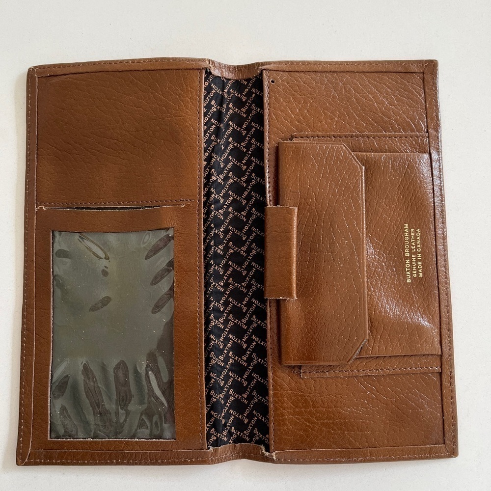 BUXTON Brougham Vintage Wallet Brown Made in Canada Genuine Leather Unisex